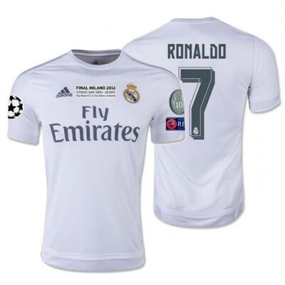 Real Madrid UCL Final Ronaldo 7 Home Jersey 15-16