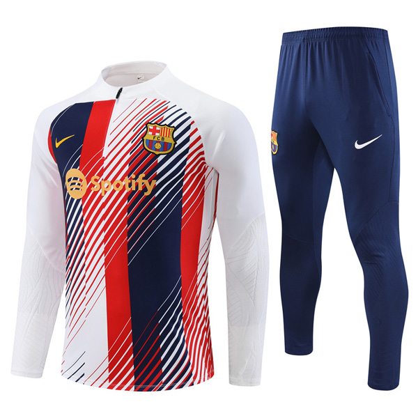 Barcelona White Zipper Tracksuit 23-24
