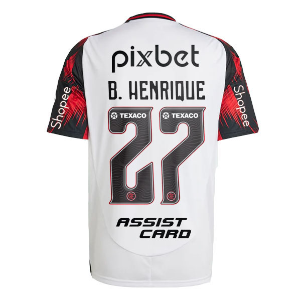 Flamengo Away B. HENRIQUE 27 Jersey 25-26 (Full Sponsor)