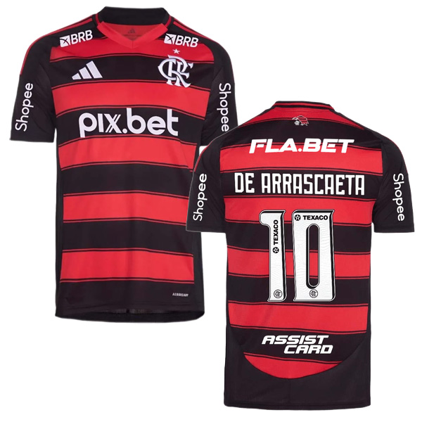 Flamengo Home De Arrascaeta 10 Jersey 25-26 (Full Sponsor)