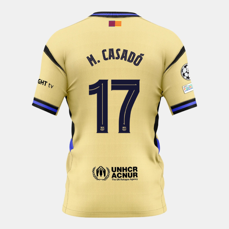 Barcelona Away M. CASADÓ 17 Champions League Jersey 25-26