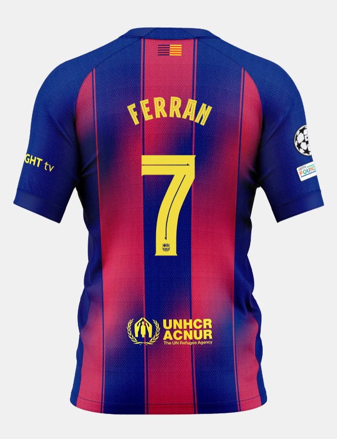 Barcelona Home FERRAN 7 Champions League Jersey 25-26