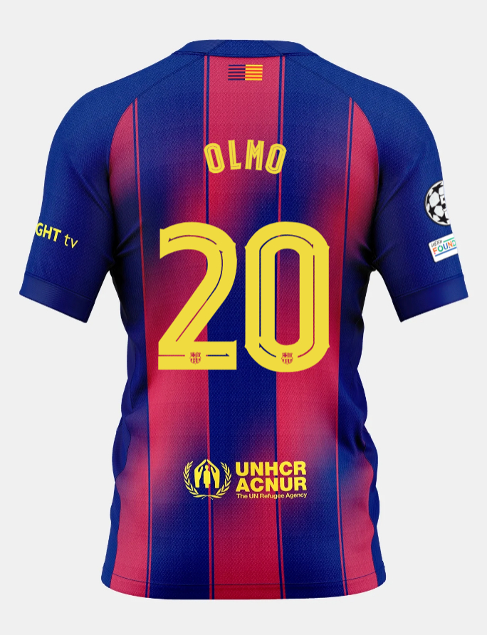 Barcelona Home OLMO 20 Champions League Jersey 25-26