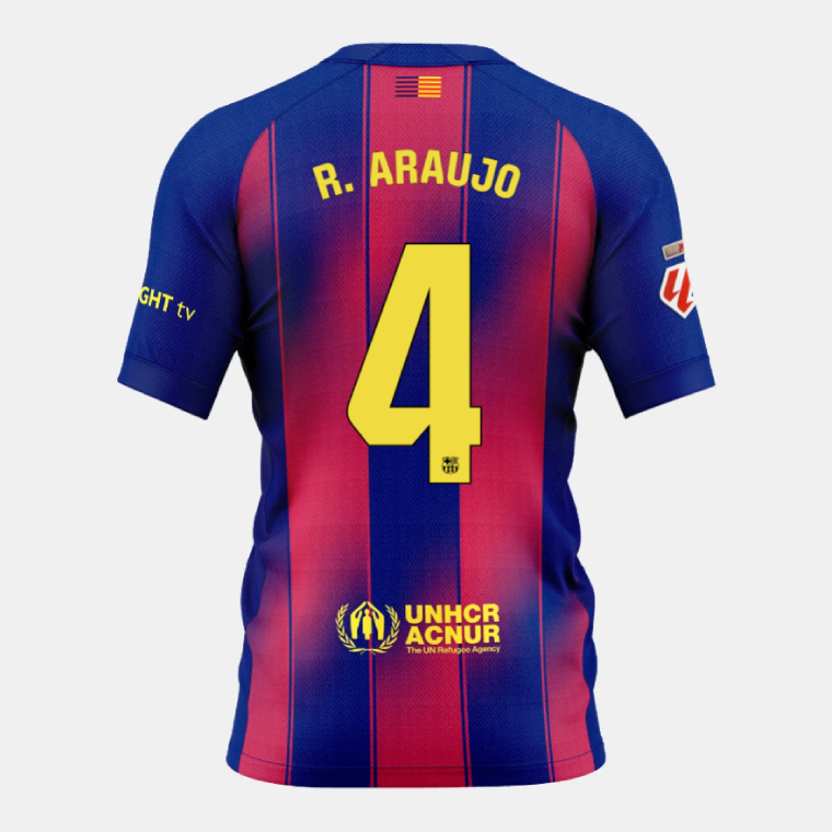 Barcelona Home R. ARAUJO 4 Jersey 25-26 (Player Version)