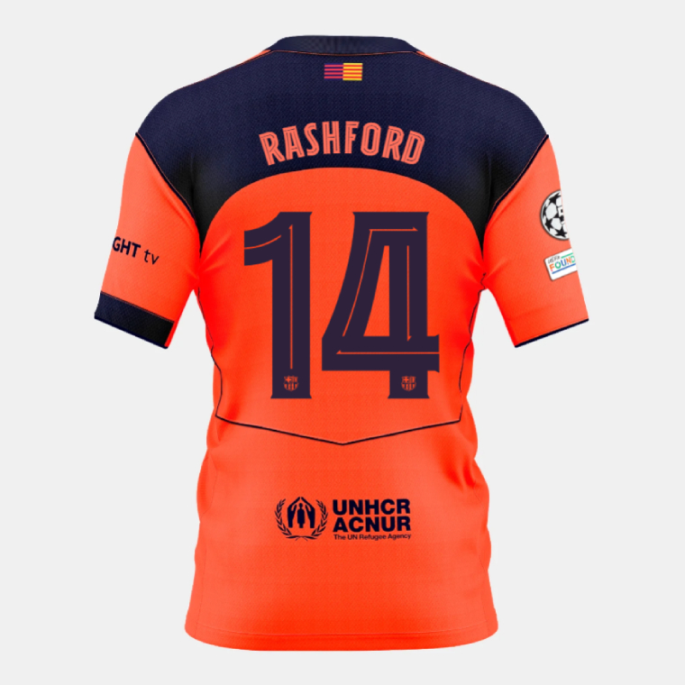 Barcelona Third RASHFORD 14 Jersey 25-26 (Player Version)