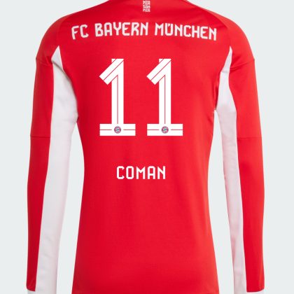 Bayern Munich Home Coman 11 Long Sleeve Jersey 25-26