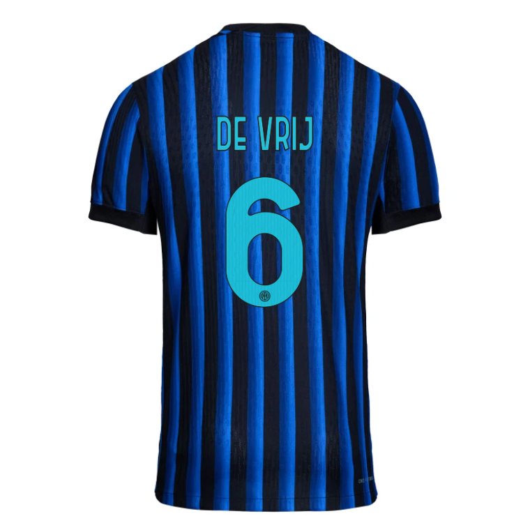 Inter Milan Home DE VRIJ 6 Jersey 25-26 (Player Version)