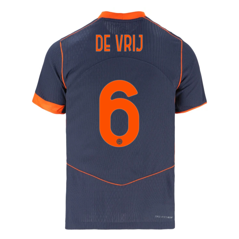 Inter Milan Third DE VRIJ 6 Jersey 25-26 (Player Version)
