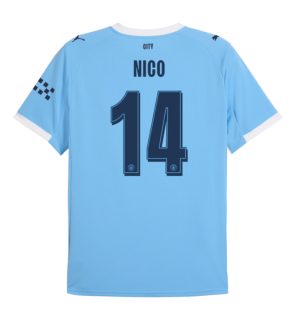 Manchester City Home Nico 14 UCL Jersey 25-26
