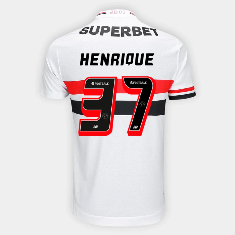 Sao Paulo FC Home HENRIQUE 37 Jersey 25-26