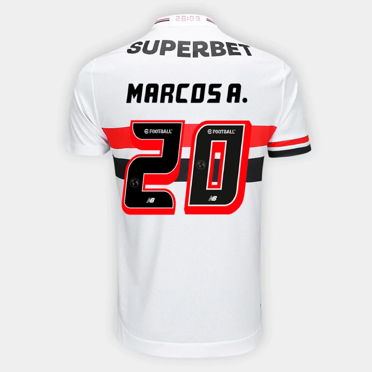 Sao Paulo FC Home MARCOS A. 20 Jersey 25-26