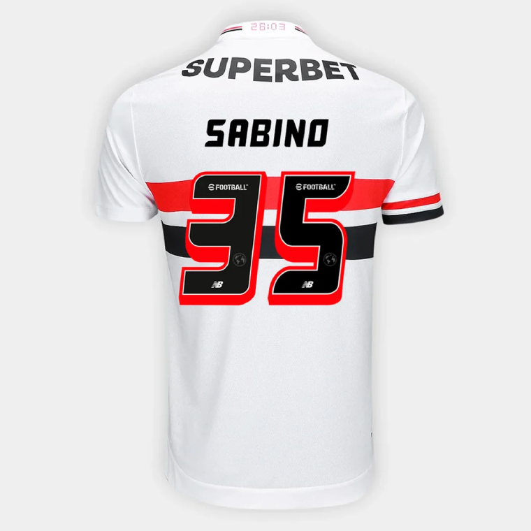 Sao Paulo FC Home SABINO 35 Jersey 25-26