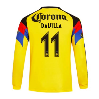 Club América Home DAVILA 11 Long Sleeve Jersey 25-26
