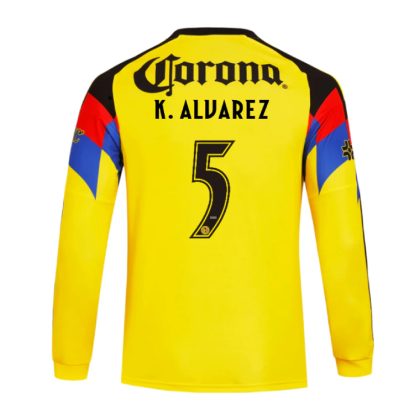 Club América Home K. ALVAREZ 5 Long Sleeve Jersey 25-26