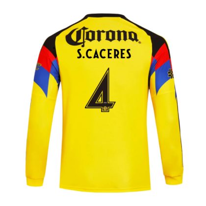 Club América Home S. CACERES 4 Long Sleeve Jersey 25-26
