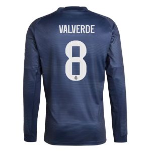 Real Madrid Away VALVERDE 8 Long Sleeve Jersey 25-26