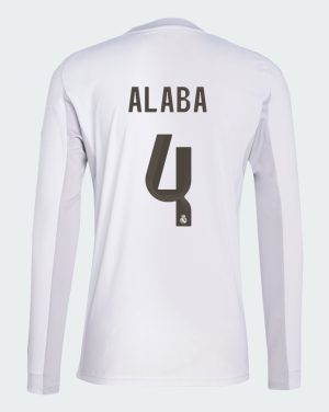 Real Madrid Home Alaba 4 Long Sleeve Jersey 25-26