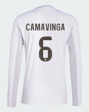 Real Madrid Home Camavinga 6 Long Sleeve Jersey 25-26