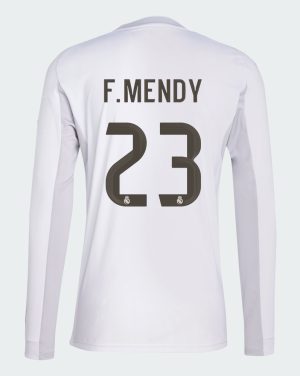 Real Madrid Home F. Mendy 23 Long Sleeve Jersey 25-26