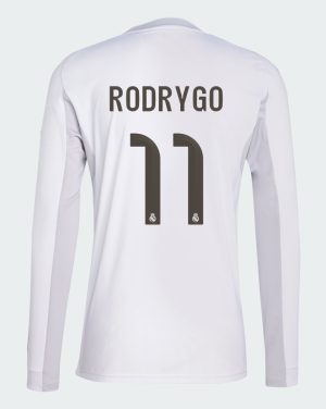 Real Madrid Home Rodrygo 11 Long Sleeve Jersey 25-26