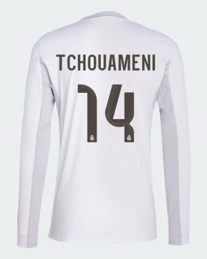 Real Madrid Home Tchouameni 14 Long Sleeve Jersey 25-26