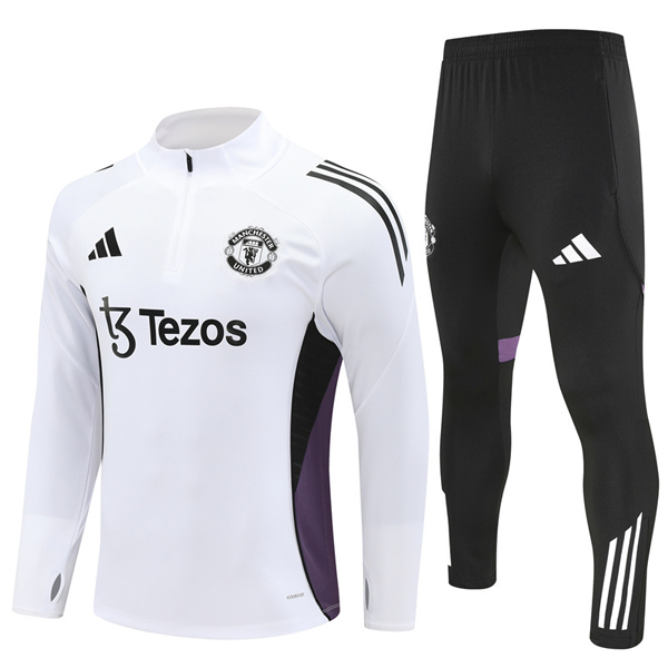Manchester United White Training Suit Kit 25-26