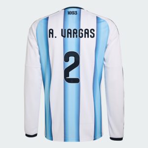 Argentina Home A. VARGAS 2 World Cup Long Sleeve Jersey 2026