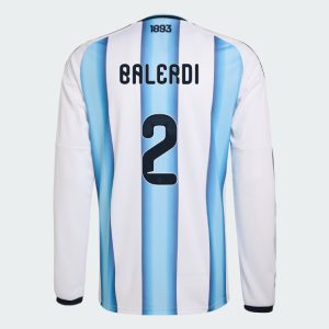 Argentina Home BALERDI 2 World Cup Long Sleeve Jersey 2026 (Player Version)