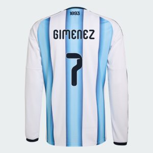 Argentina Home GIMENEZ 7 World Cup Long Sleeve Jersey 2026 (Player Version)
