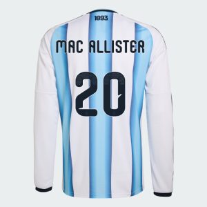 Argentina Home MAC ALLISTER 20 World Cup Long Sleeve Jersey 2026 (Player Version)