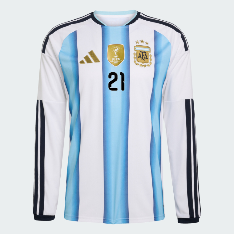 Argentina Home MASTANTUONO 21 World Cup Long Sleeve Jersey 2026 - Image 2