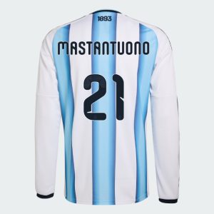 Argentina Home MASTANTUONO 21 World Cup Long Sleeve Jersey 2026