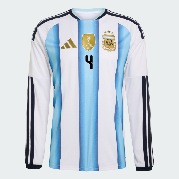 Argentina Home MONTIEL 4 World Cup Long Sleeve Jersey 2026 - Image 2