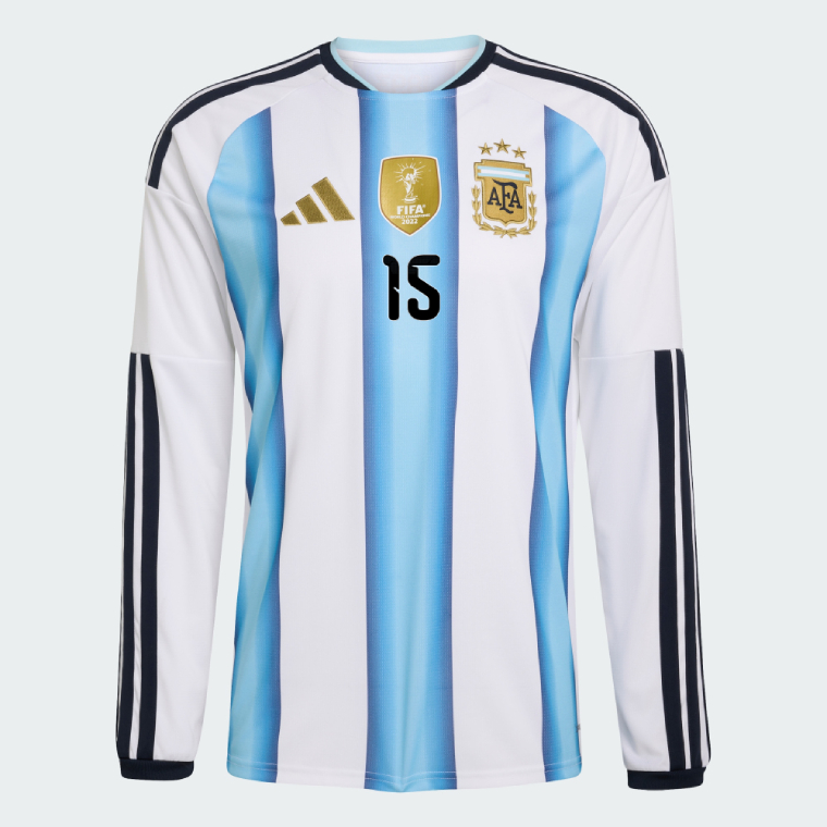 Argentina Home N. GONZALEZ 15 World Cup Long Sleeve Jersey 2026 - Image 2