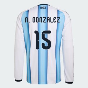 Argentina Home N. GONZALEZ 15 World Cup Long Sleeve Jersey 2026