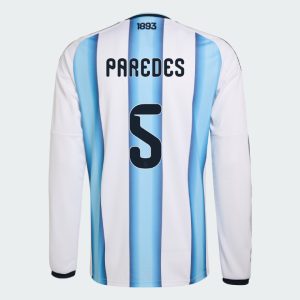 Argentina Home PAREDES 5 World Cup Long Sleeve Jersey 2026