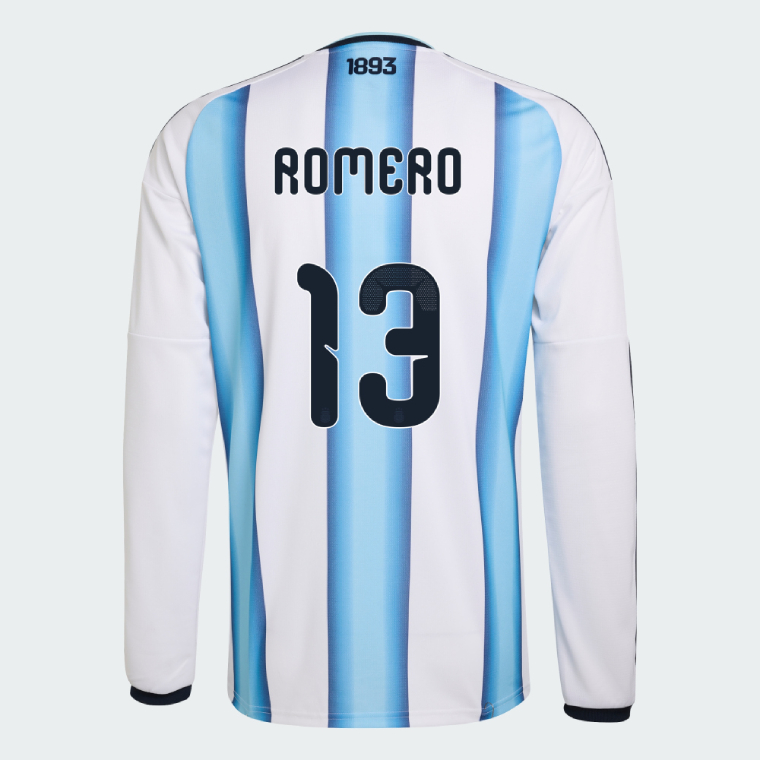 Argentina Home ROMERO 13 World Cup Long Sleeve Jersey 2026 (Player Version)