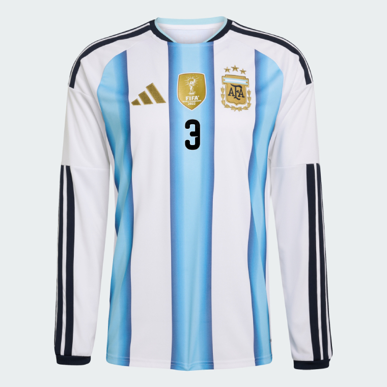 Argentina Home TAGLIAFICO 3 World Cup Long Sleeve Jersey 2026 (Player Version) - Image 2