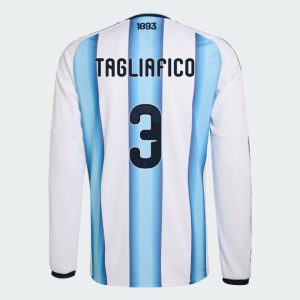 Argentina Home TAGLIAFICO 3 World Cup Long Sleeve Jersey 2026 (Player Version)