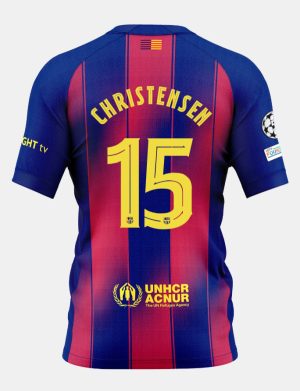 Barcelona Home CHRISTENSEN 15 Champions League Jersey 25-26