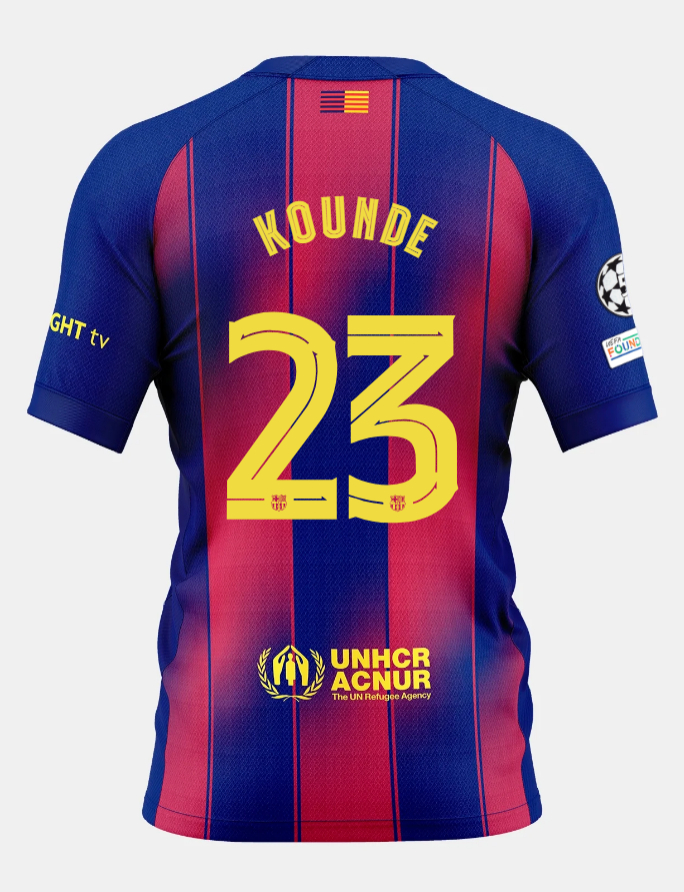 Barcelona Home KOUNDE 23 Champions League Jersey 25-26