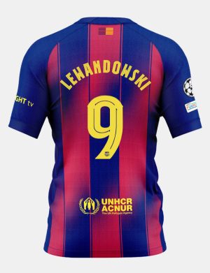 Barcelona Home LEWANDOWSKI 9 Champions League Jersey 25-26