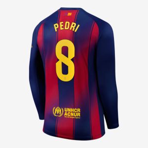 Barcelona Home Long Sleeve PEDRI 8 Jersey 25-26