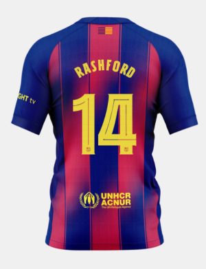Barcelona Home RASHFORD 14 Champions League Jersey 25-26