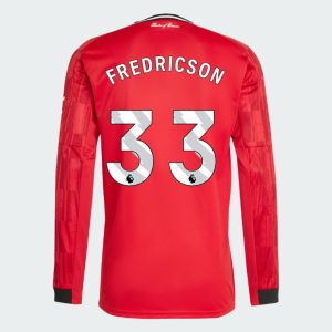 Manchester United Home Long Sleeve FREDRICSON 33 Jersey 25-26
