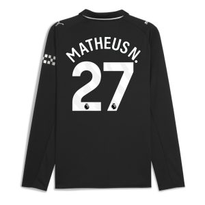 Manchester City Away Long Sleeve MATHEUS N. 27 Jersey 25-26