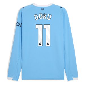 Manchester City Home Long Sleeve DOKU 11 Jersey 25-26