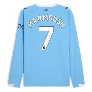 Manchester City Home Long Sleeve MARMOUSH 7 Jersey 25-26
