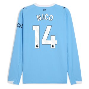 Manchester City Home Long Sleeve NICO 14 Jersey 25-26