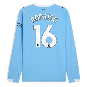Manchester City Home Long Sleeve RODRIGO 16 Jersey 25-26